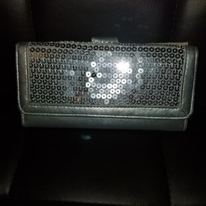 Silver Sequined Ladies Generic Wallet